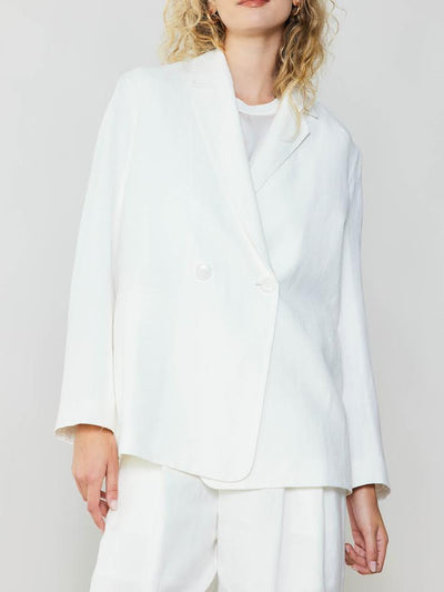 Oversized Double Breasted Linen Jacket