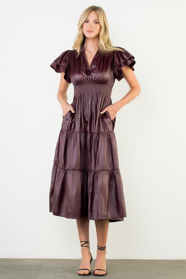 The Aurelia Luxe Vegan Leather Maxi Dress