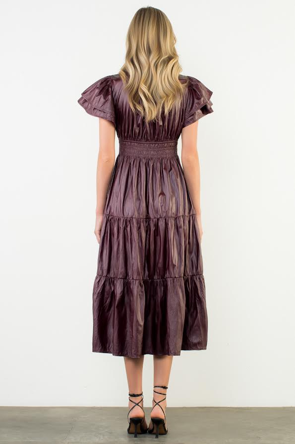 The Aurelia Luxe Vegan Leather Maxi Dress