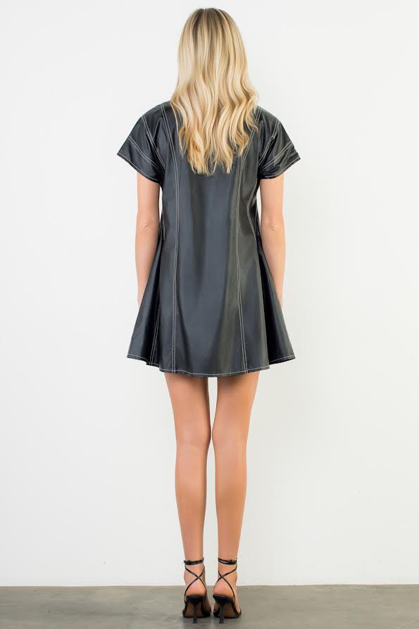 The Arlette Vegan Leather Mini Dress – A Phoenix Niche Boutique