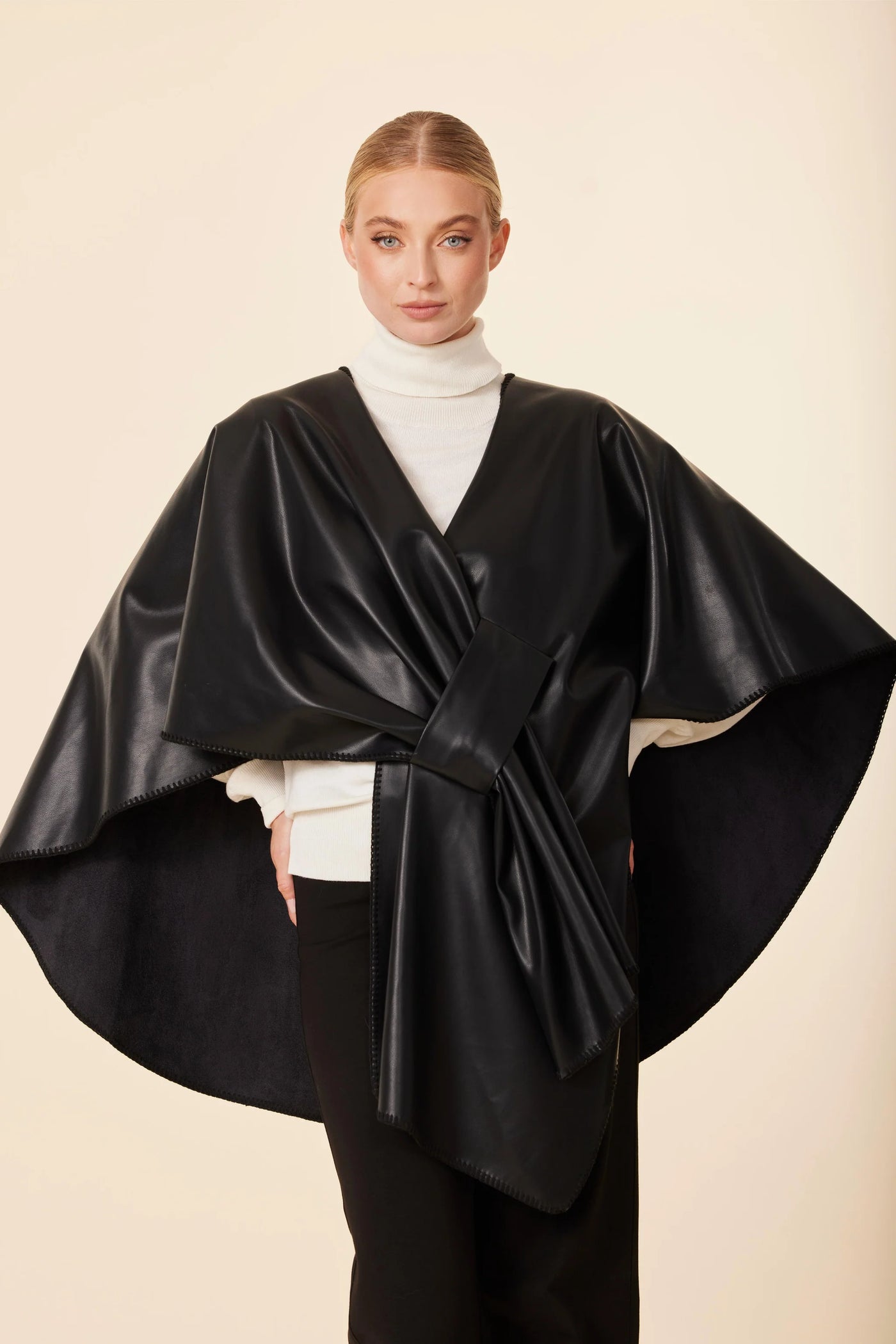 Classic Leather Cape Wrap