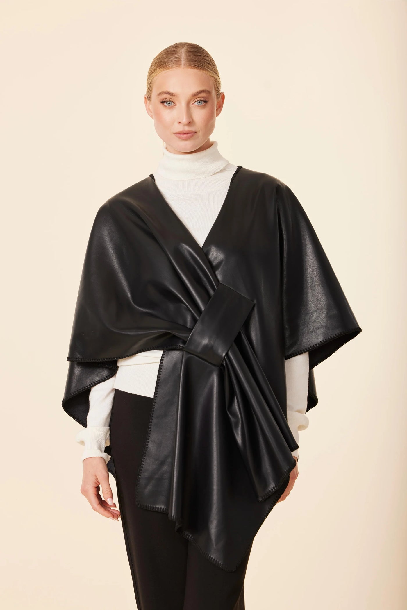 Classic Leather Cape Wrap