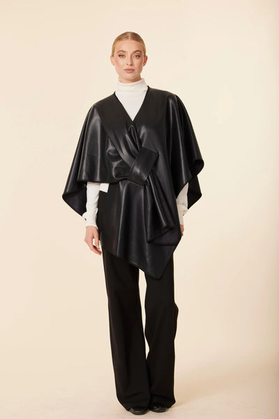Classic Leather Cape Wrap
