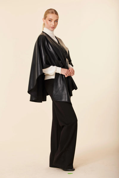 Classic Leather Cape Wrap
