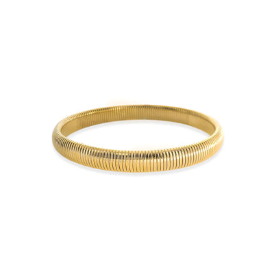 Gold Cobra Ribbed Bracelet