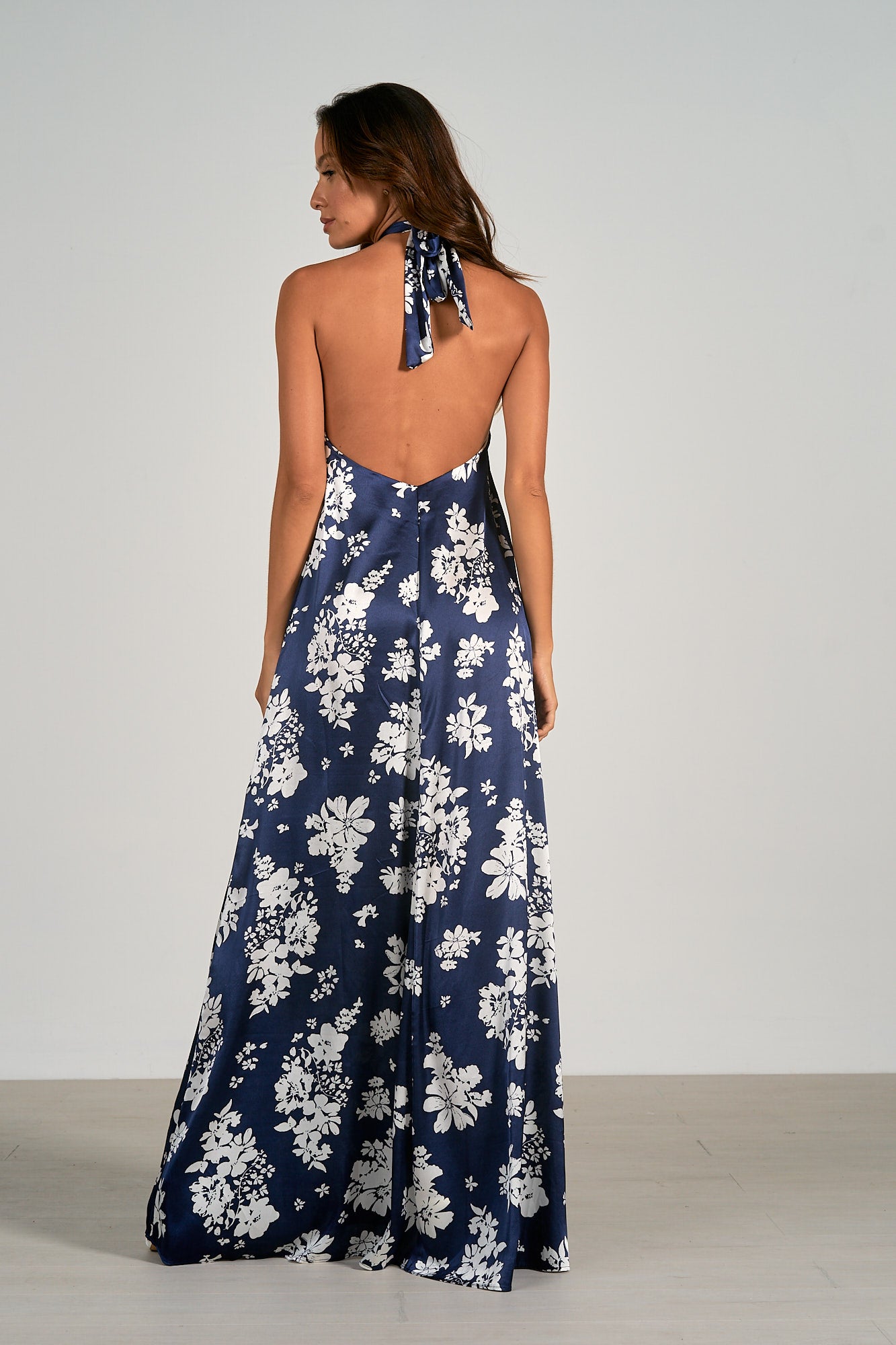 Elan Capri Floral Halter Maxi Dress
