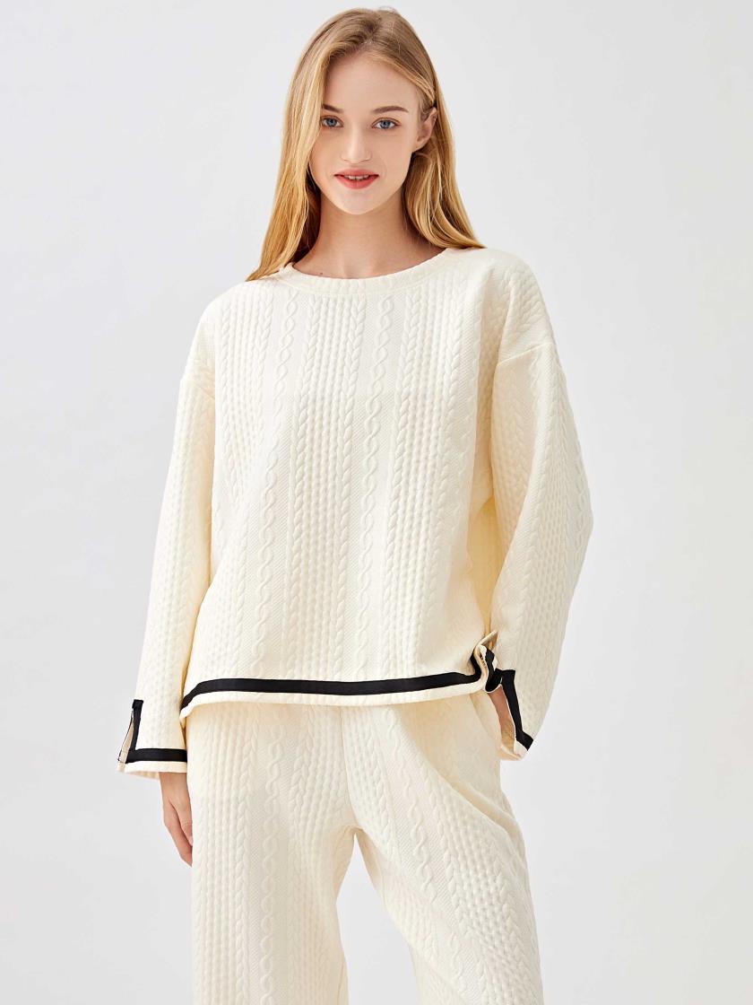 Perfectly Paired Cable Knit Pant and Top Set