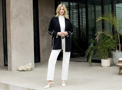 Stitch Noir Midi Cardigan