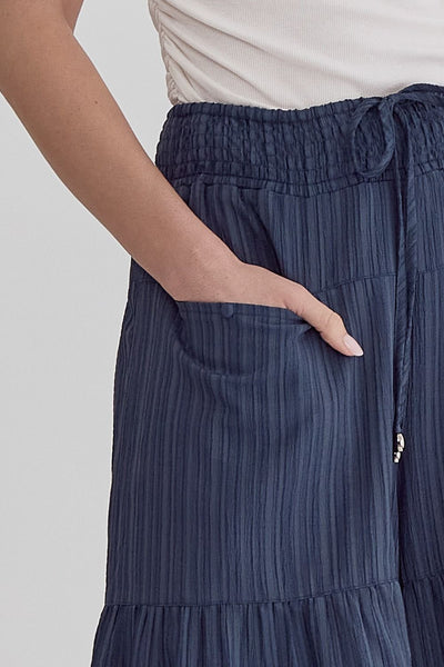 Hi-Waisted Wide Leg Tiered Relaxed Pant