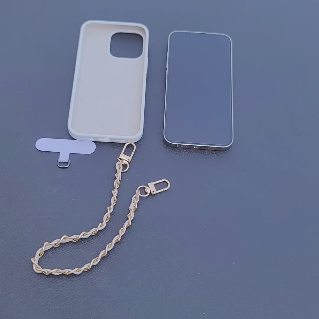 Stylish Interwoven Vegan Leather Cellphone Chain Strap
