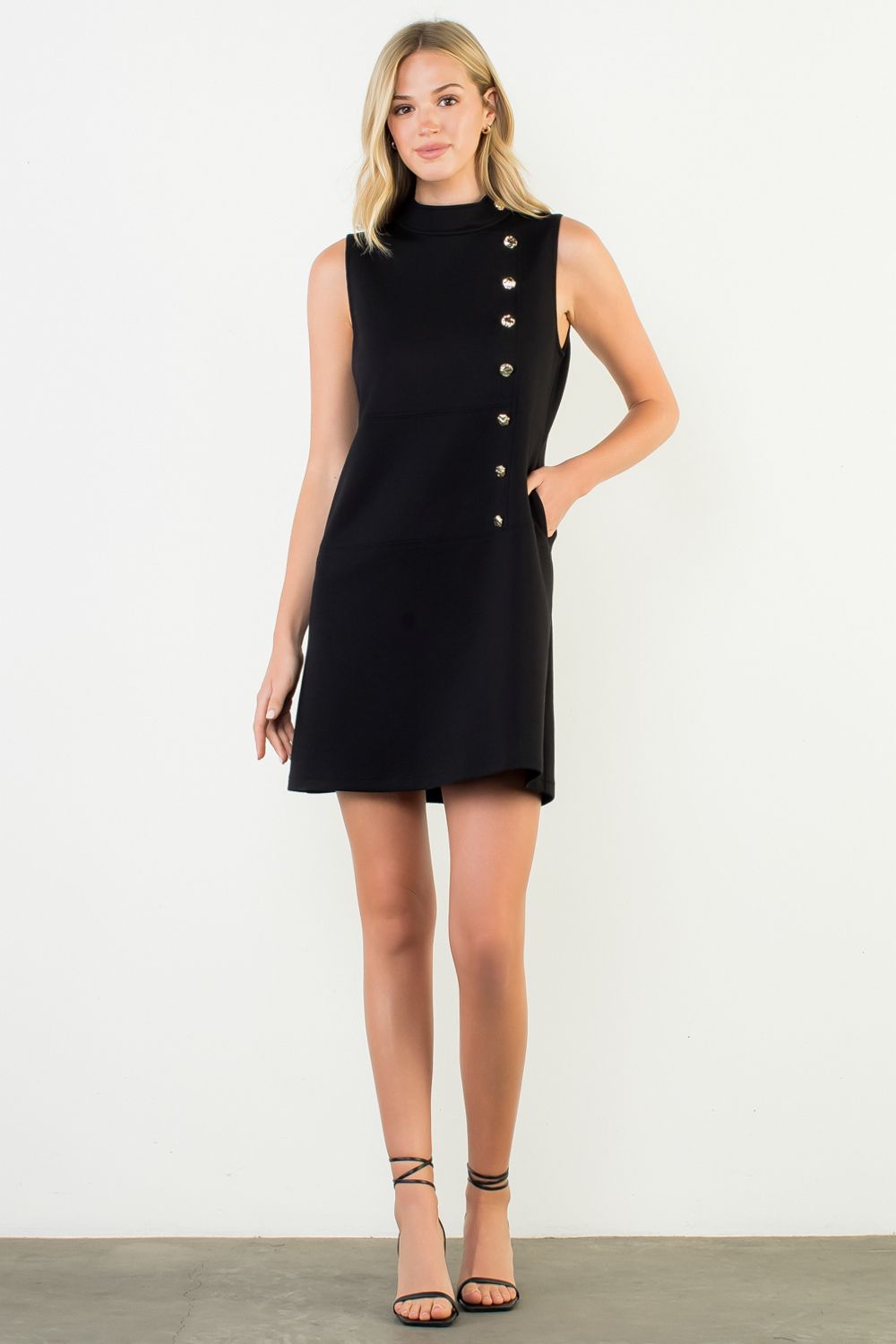 Edge and Elegance Black Mini Dress