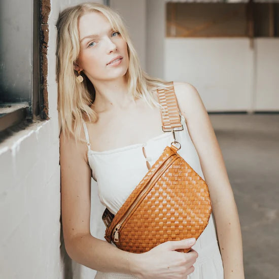 Pretty Simple Vegan Leather Woven Bum Bag