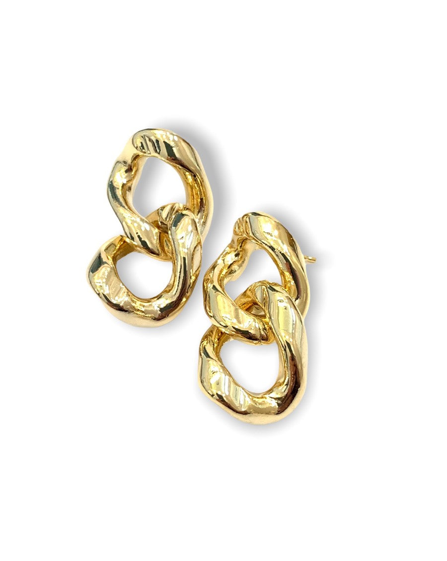 Bella Double Chain Gold Earrings