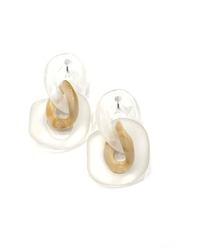 Kendal Double on Double Link Drop Earrings, Latte