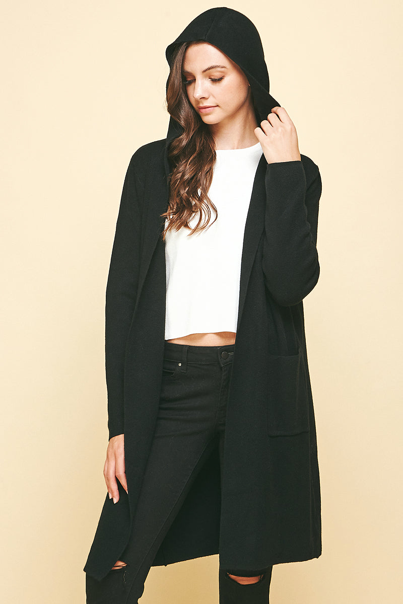 Hooded Duster Knit Sweater
