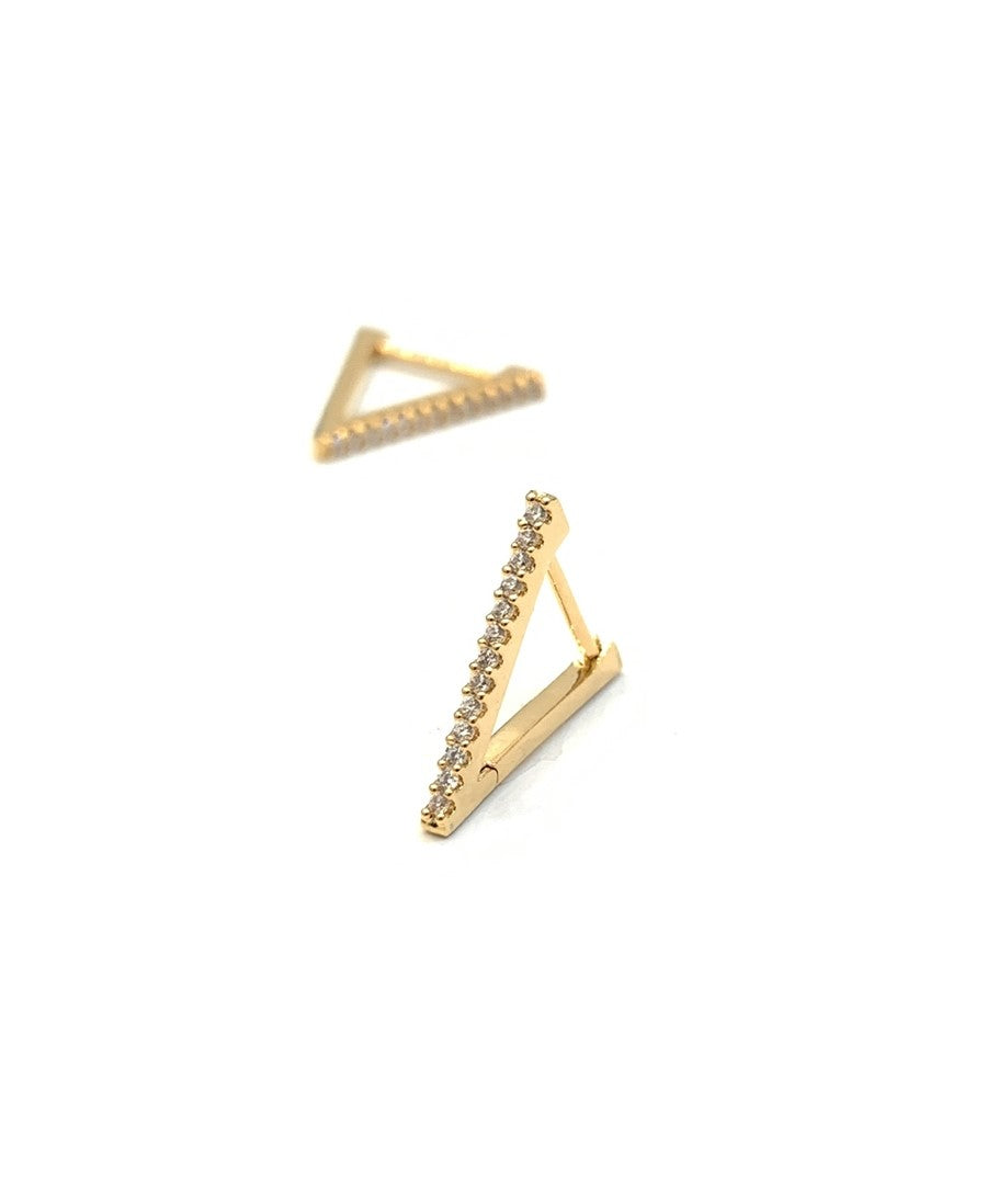 Aimee Vertical Line Gold Stud Earrings