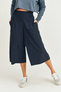 Culotte Pants With Elastic Waistband