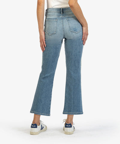 KUT from the KLOTH: Kelsey High Rise Ankle Fray Flare Denim