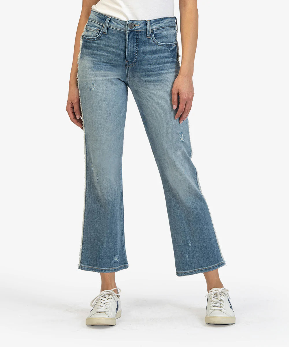 KUT from the KLOTH: Kelsey High Rise Ankle Fray Flare Denim