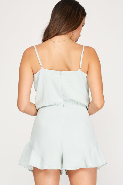 Cowl Neck and Flounce Romper