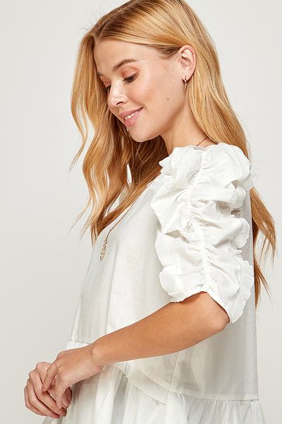 Puff Sleeve Tiered Blouse