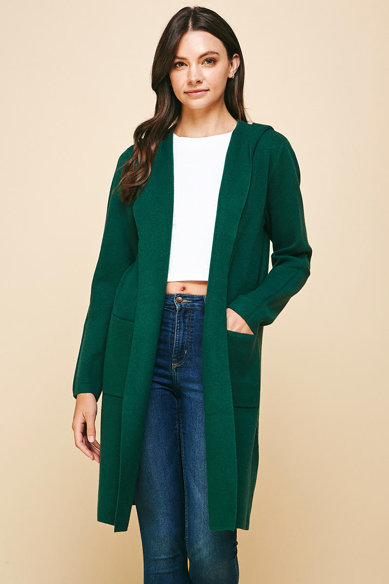 Hooded Duster Knit Sweater