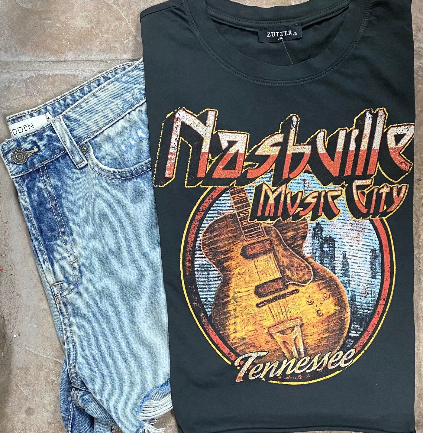 Nashville Music City Graphic Knit Top