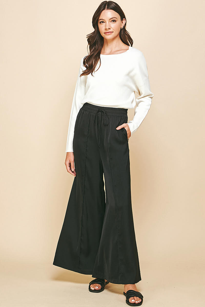 Socialite Wide Leg Satin Pants