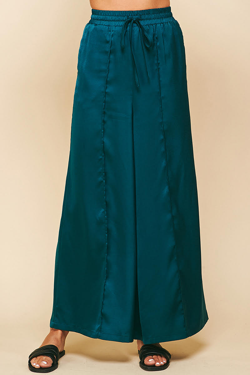 Socialite Wide Leg Satin Pants