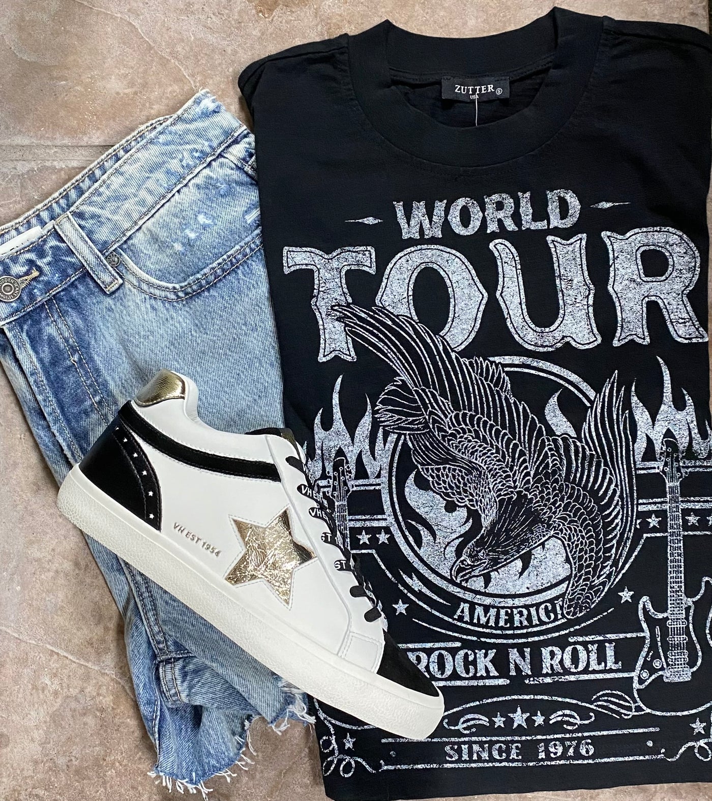 World Tour Rock-n-Roll Graphic Knit Tee